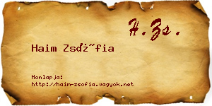 Haim Zsófia névjegykártya